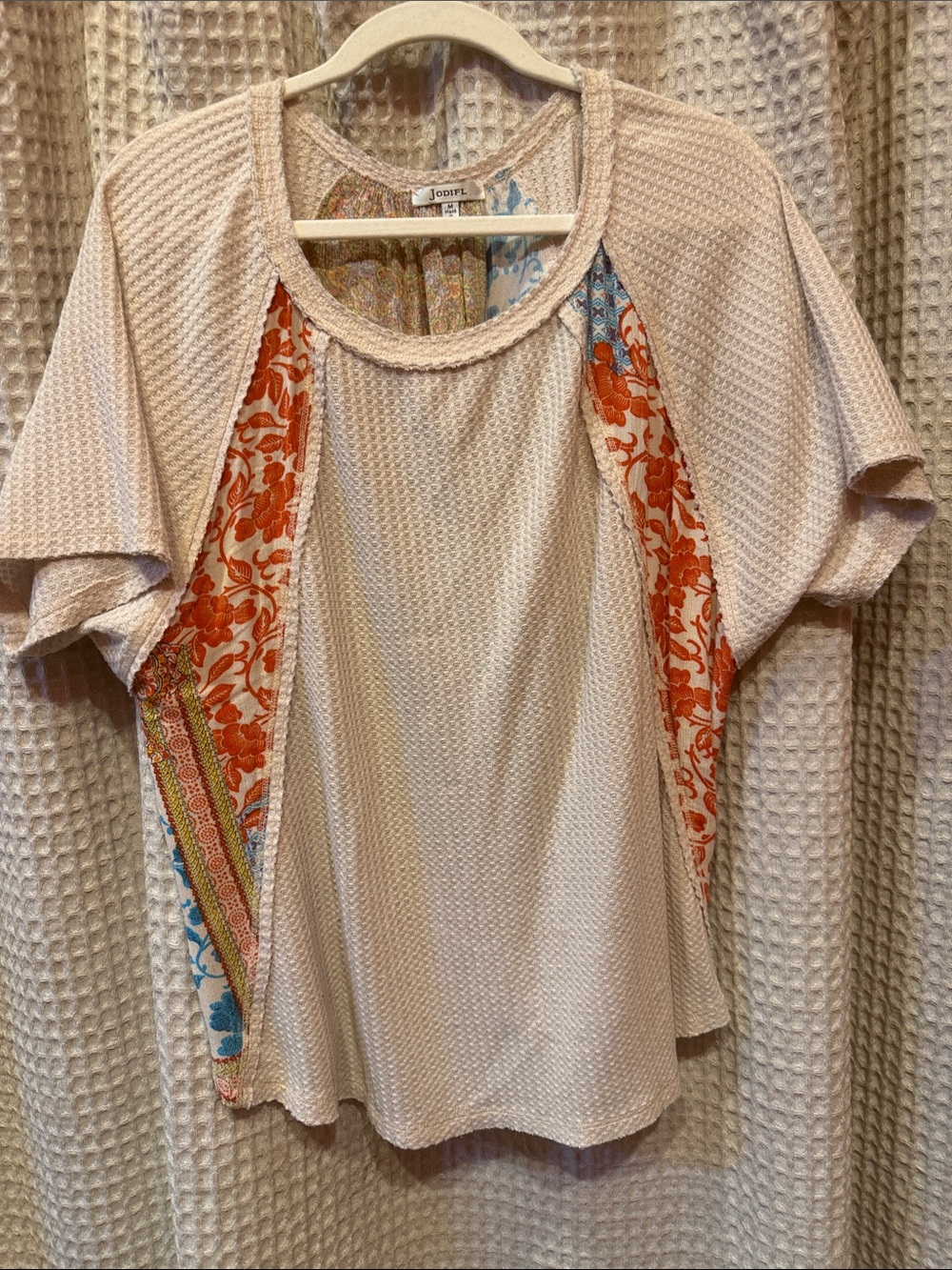 ⚜️ JODIFL multi-textured floral blouse sz M